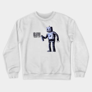 BANKSY Robot Spray Painting Barcode Crewneck Sweatshirt